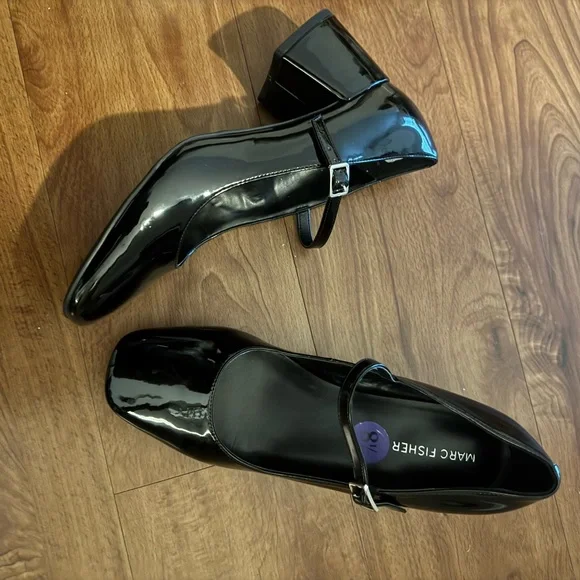 Marc Fisher Black Patent Leather Heels - Picture 2 of 4